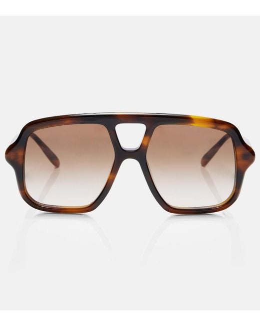 Loewe Brown Slim Aviator Sunglasses