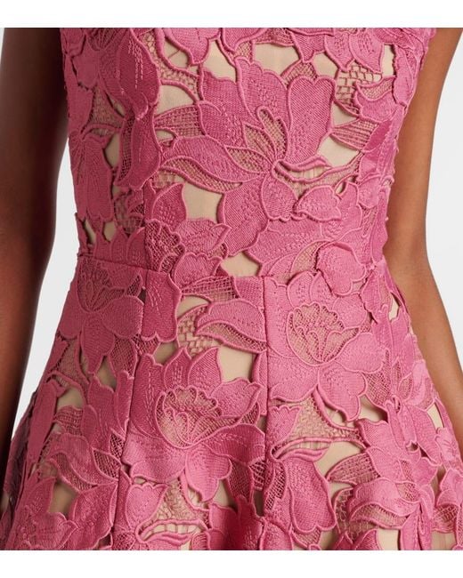Robe Longue En Guipure Oscar de la Renta en coloris Pink