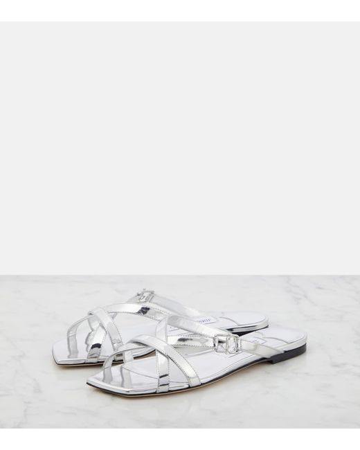 Sandali Jess in pelle metallizzata di Jimmy Choo in White