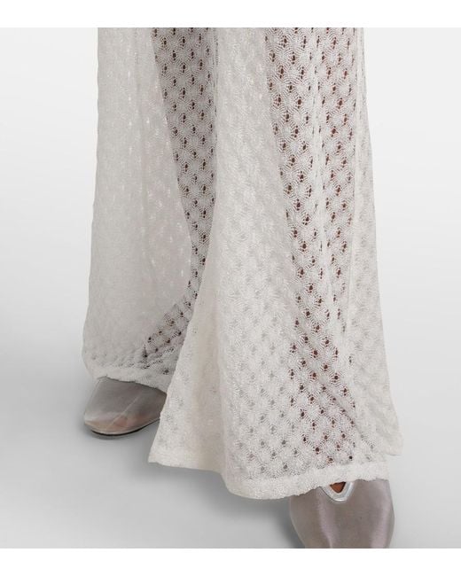 Missoni White Open-Knit Halterneck Lame Crop Top