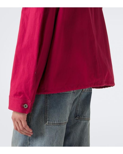 Loewe Pink Suede-Trimmed Cotton Canvas Jacket for men