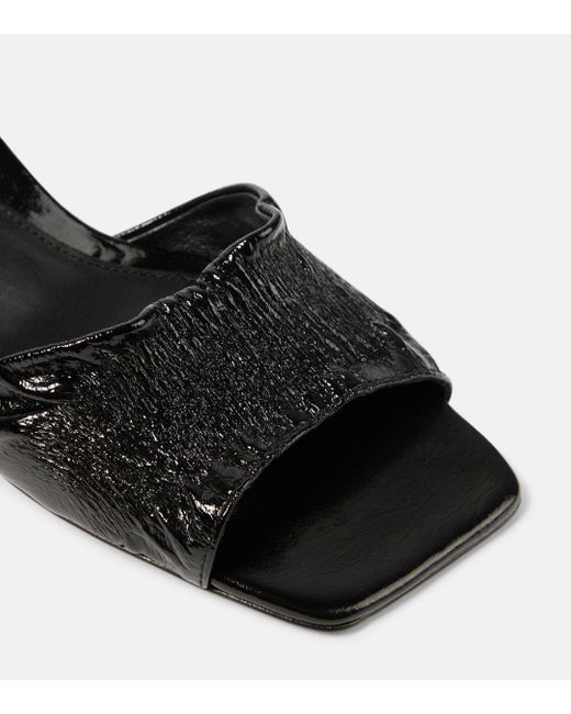 Totême  Black The Gathered Scoop-heel Leather Sandals