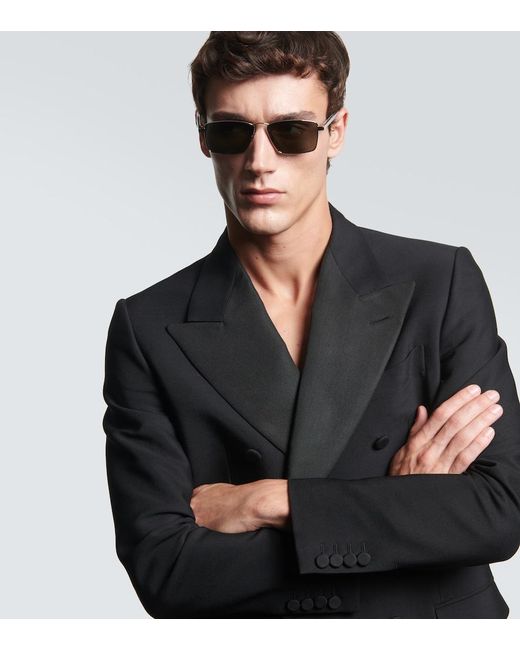 Saint Laurent Gray Sl 700 Rectangular Sunglasses for men