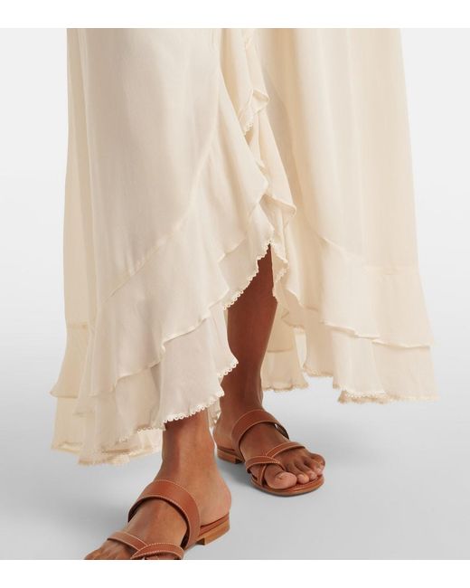 Poupette White Neree Ruffled Maxi Skirt
