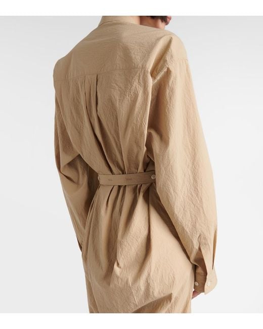 Lemaire Natural Belted Cotton Shirt Dress