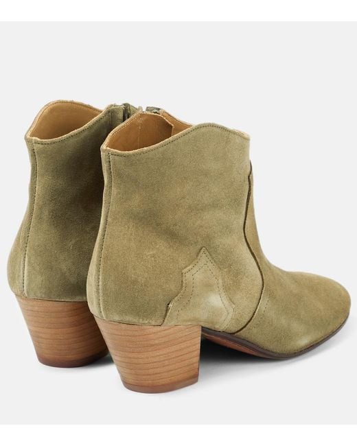 Isabel Marant Green Dicker Suede Bootie