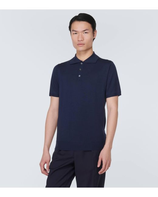 Barena Blue Marco Brunal Wool Polo Shirt for men