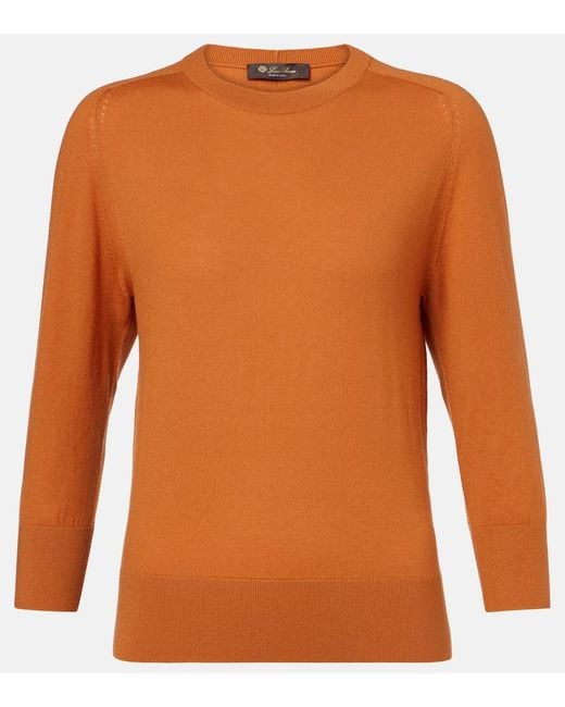 Loro Piana Orange Piuma Cashmere Sweater