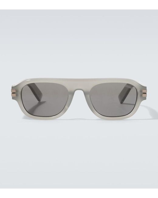 Zegna Gray Flat-Top Sunglasses for men