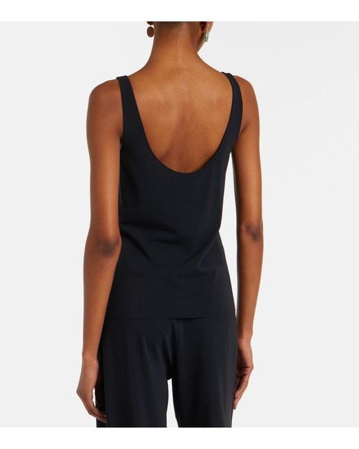 Eres Black Curl Cutout Jersey Top