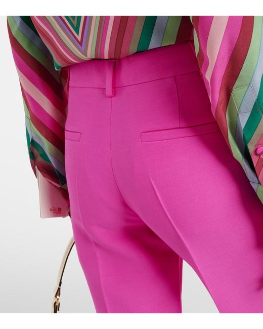 Valentino Pink Schlaghose Aus Crepe Couture