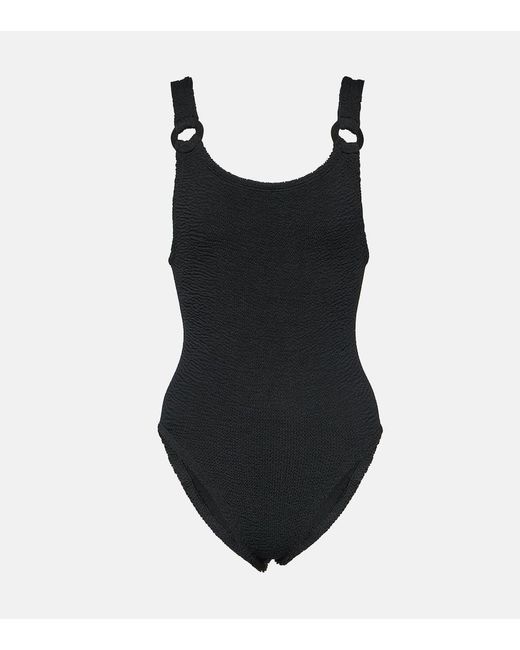 Hunza G Black Domino Embellished Swimsuit