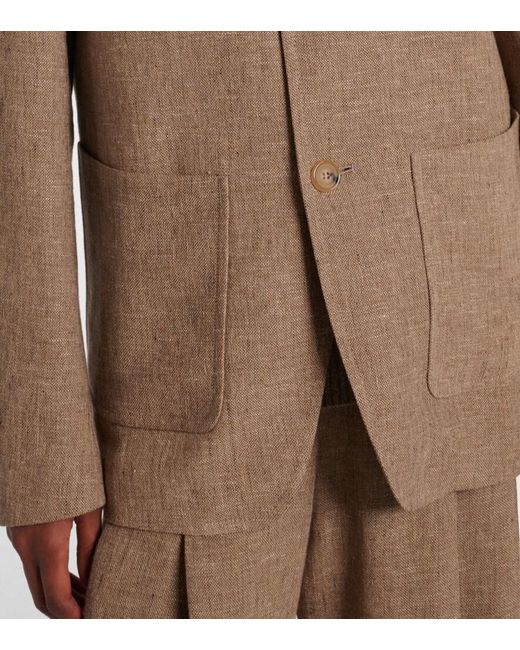 Loro Piana Brown Linen Jacket