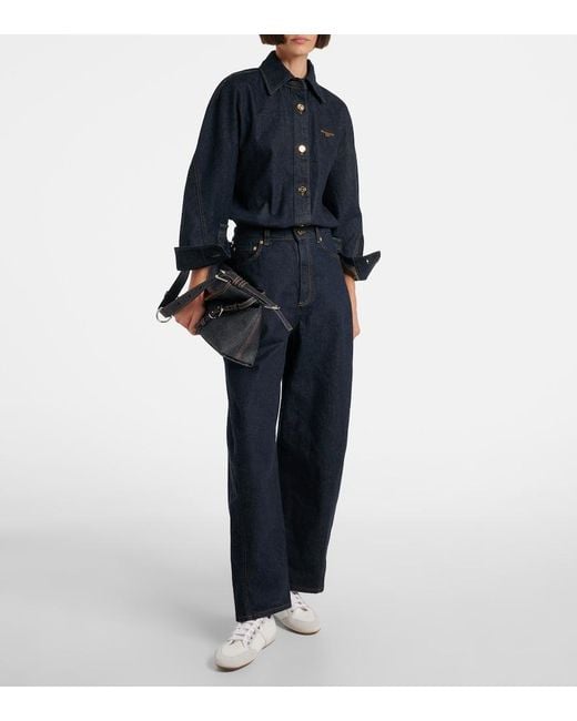 Givenchy Black Voyou Medium Denim Shoulder Bag