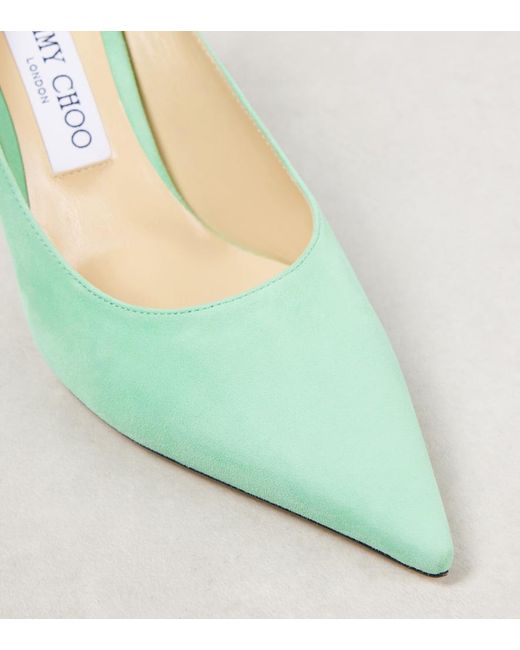 Jimmy Choo Green Love 85 Suede Pumps