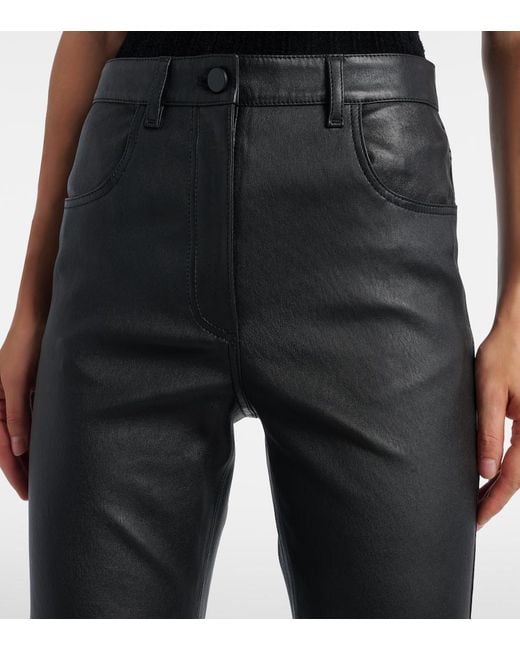 Joseph Black Duke Leather Slim Pants