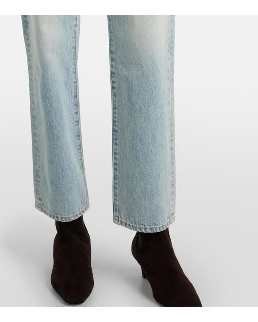 SLVRLAKE Denim Blue London High-Rise Straight Jeans