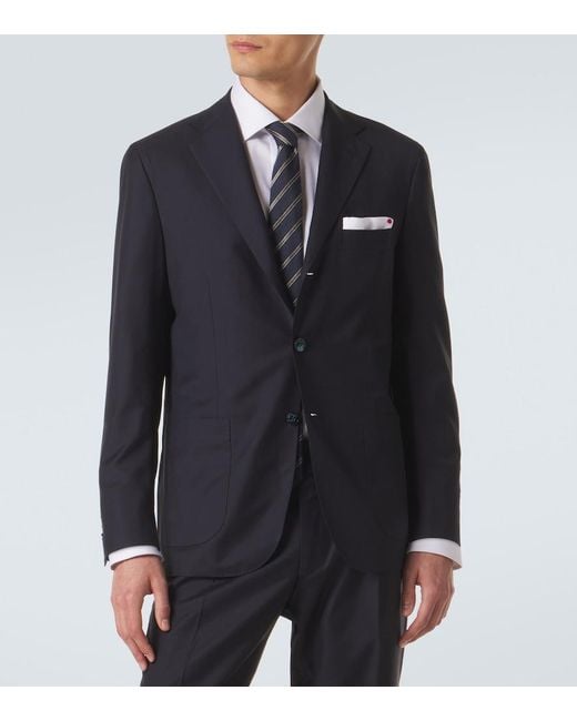 Kiton Blue Wool Suit for men