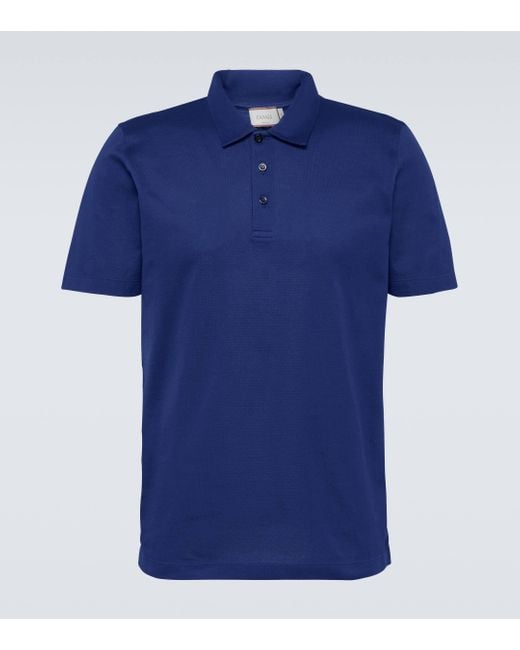 Canali Blue Cotton Jersey Polo Shirt for men