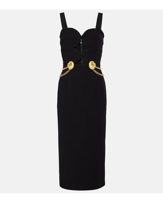 Rebecca Vallance Black Chelsea Embellished Cutout Bustier Dress