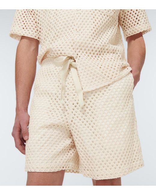 Commas Natural Cotton-Blend Shorts for men
