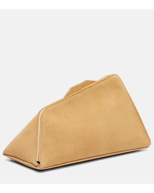 The Attico Natural 8.30 Pm Oversized Suede Clutch