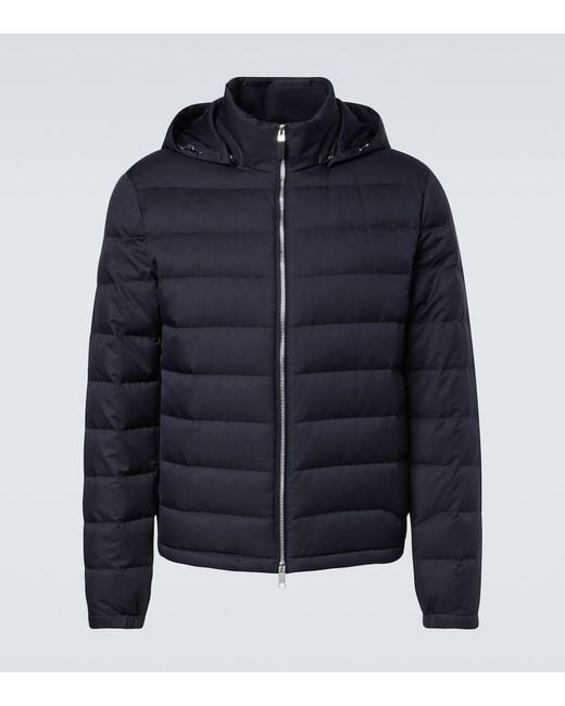 Zegna Blue Technical Twill Down Jacket for men