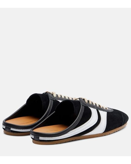 Dries Van Noten Black Suede Mules