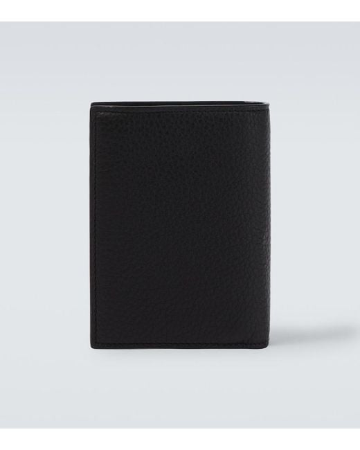 Saint Laurent Black Tiny Cassandre Leather Wallet for men