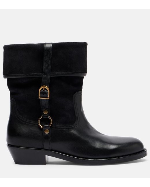 Isabel Marant Black Ildra Buckle Boot
