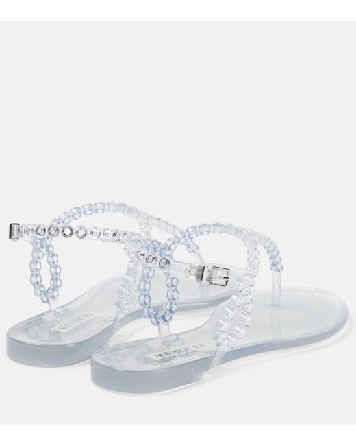 Aquazzura White Almost Bare Embellished Pvc Sandals