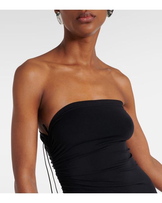 Wolford Black Fatal Ruched Strapless Minidress