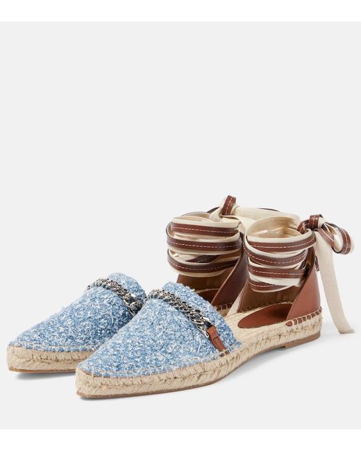 Stella McCartney Blue Gaia Denim Boucle Espadrilles