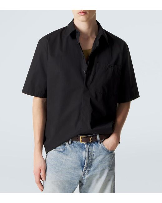 Saint Laurent Black Cotton Poplin Shirt for men
