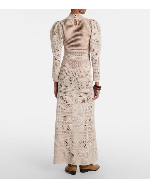 Isabel Marant Natural Dione Open-Knit Maxi Dress