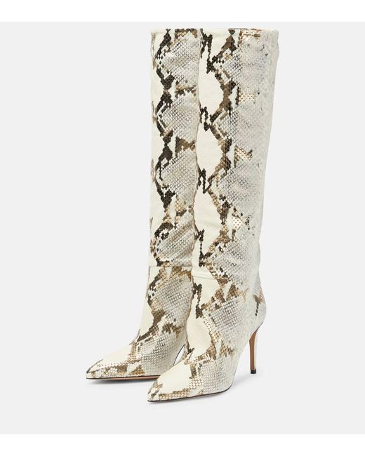 Paris Texas White 85 Leather Knee-high Boots