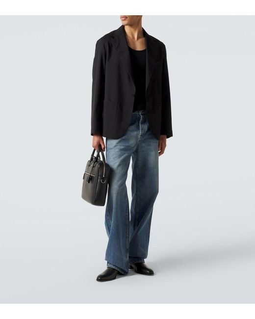 Saint Laurent Black Sac De Jour Leather Tote Bag for men