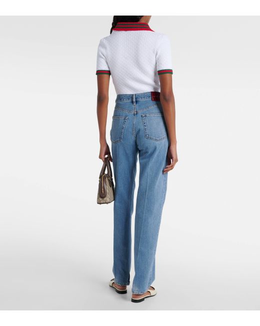 Gucci Blue High-rise Straight Jeans