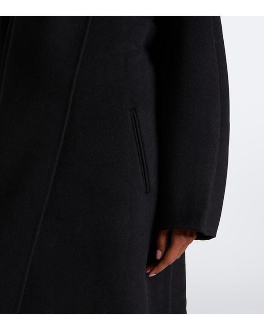 Frankie Shop Black Leroy Wool-Blend Coat