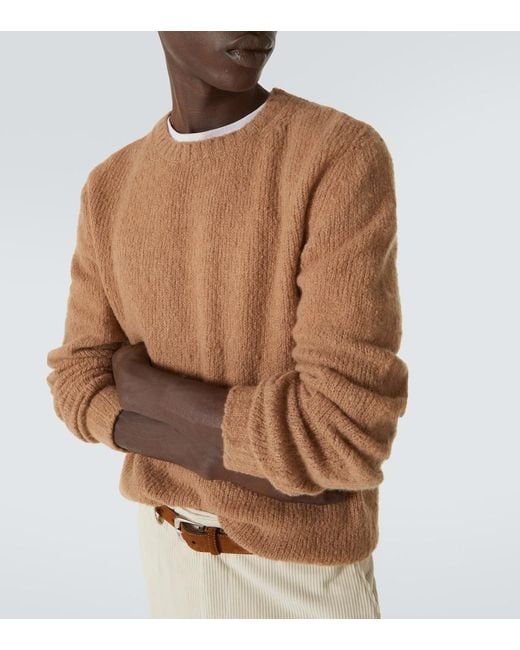 Thom Sweeney Brown Wool-Blend Sweater for men