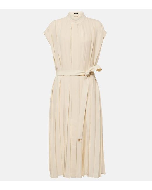 Joseph Natural Davidge Plisse Midi Dress