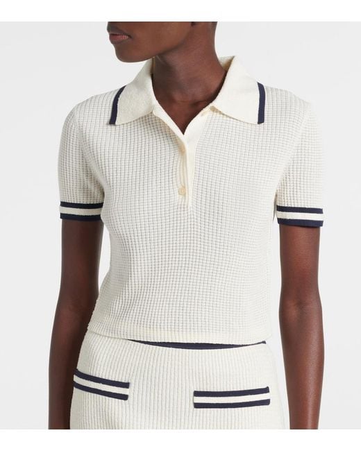 Jonathan Simkhai White Whitten Boucle Polo Shirt