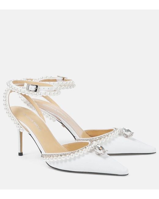 Mach & Mach Metallic Diamond Of Elizabeth Satin Pumps