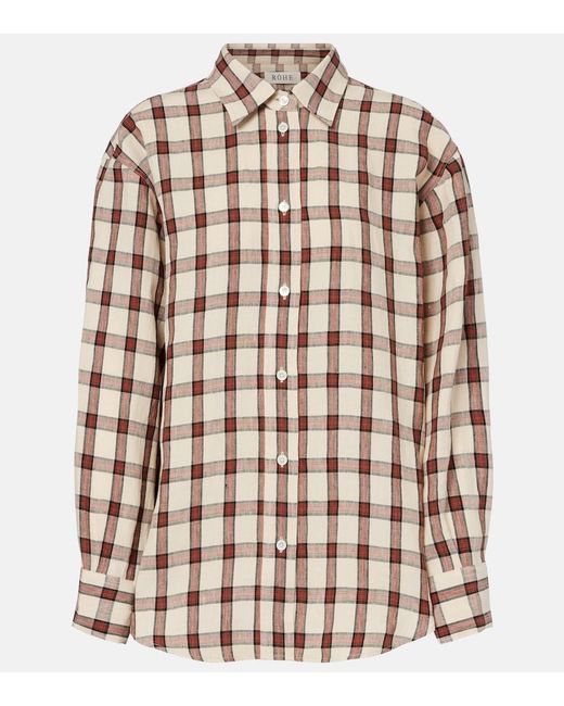 Rohe Pink Checked Linen Shirt