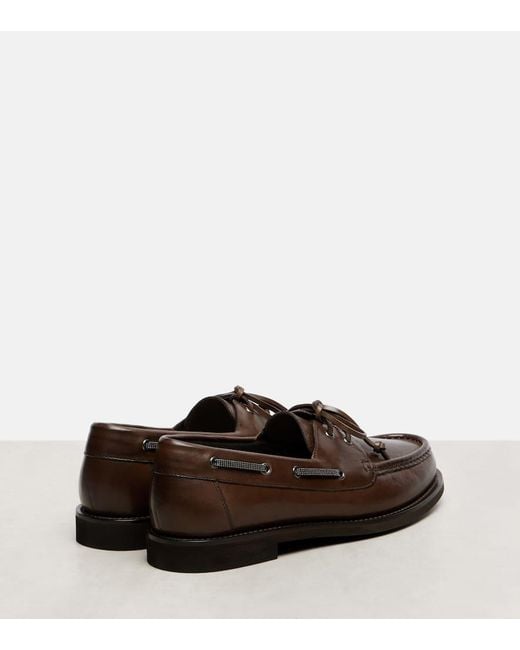Brunello Cucinelli Brown Bootsschuhe Monili Aus Leder