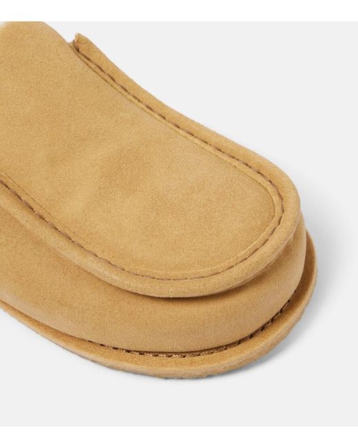 J.W. Anderson Natural Shearling-Lined Suede Mules