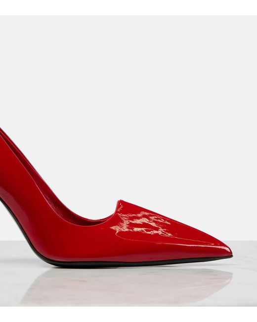 Acne Red Bordisia 190 Patent Leather Pumps