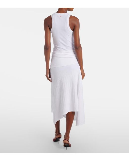 Victoria Beckham White Midirock Aus Einem Baumwollgemisch