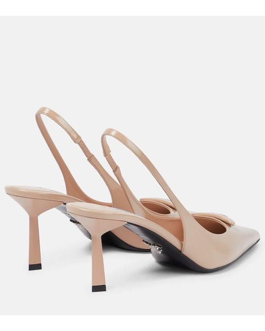 Prada Natural Leather Slingback Pumps
