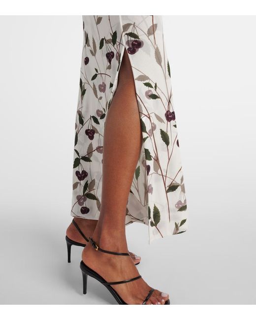 Stella McCartney White Printed Mesh Jersey Maxi Dress